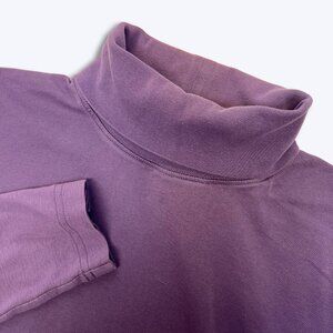 Duluth Trading Co Womens XL Purple Plum Pullover Turtleneck Cotton Knit Top Long